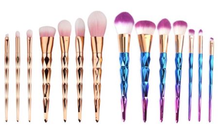 แปรงแต่งหน้าสี Rosegold / คริสตัล set 7 ชิ้น