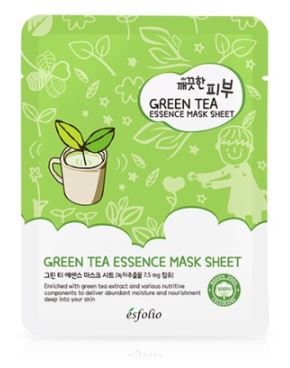 Esfolio Pure Skin Green Tea Essence Mask Sheet 1 ซอง